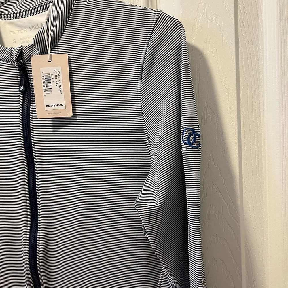 Peter Millar Navy Striped Full Zip Jacket Size S NWT ⭐️ - Picture 9 of 12